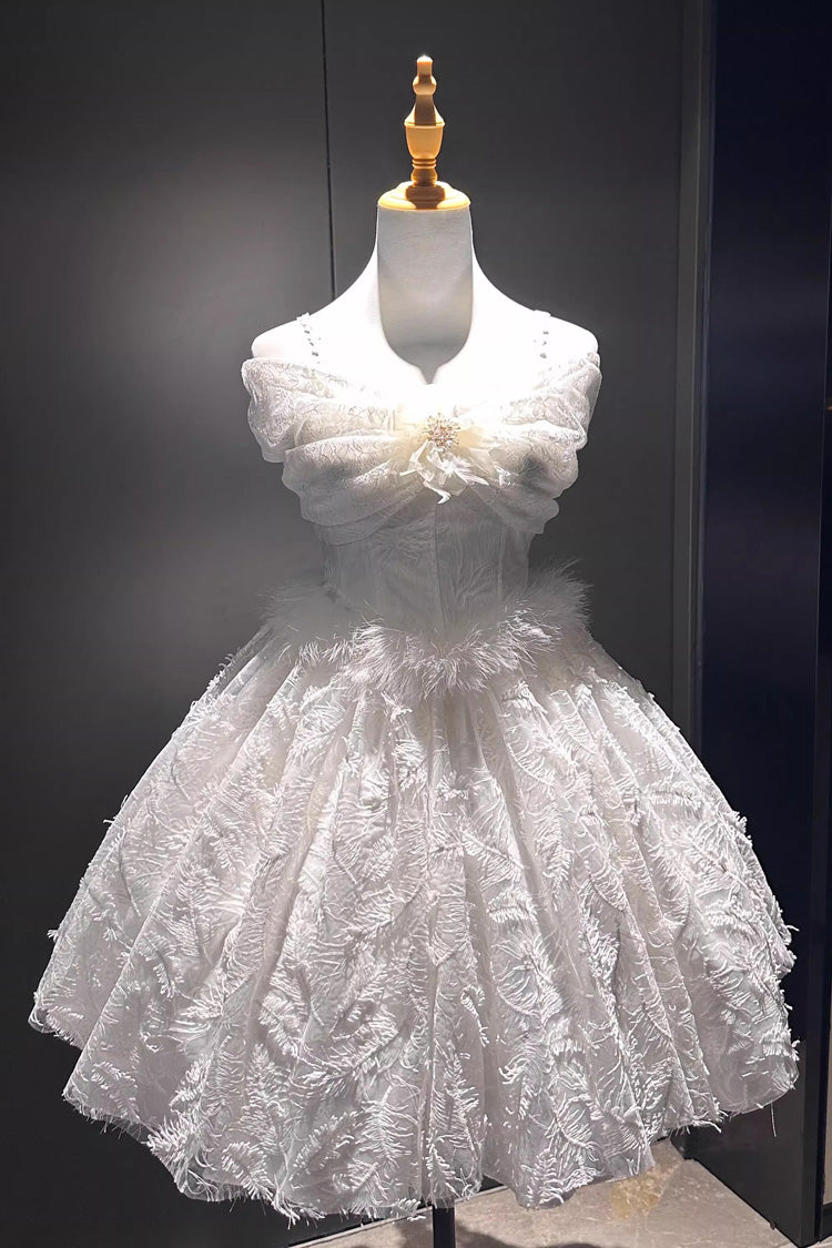 Lolita JSK Dress - Moonlight, White, Short Length, Embroidered, Gothic Style - additional product view 3