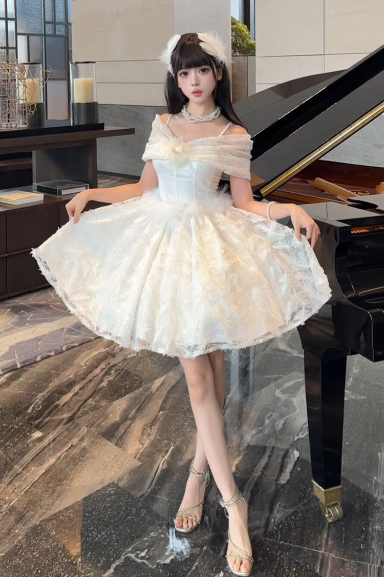 Lolita JSK Dress - Moonlight, White, Short Length, Embroidered, Gothic Style - additional product view 4