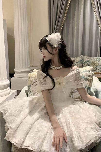 Lolita JSK Dress - Moonlight, White, Short Length, Embroidered, Gothic Style - additional product view 5