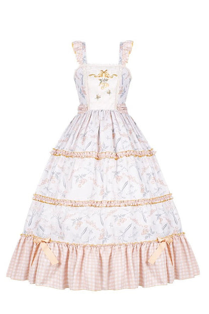 Lolita JSK Dress - Multi-color Cherry Butterfly, Multi-Color, Sweet Style, Ruffled - additional product view 2