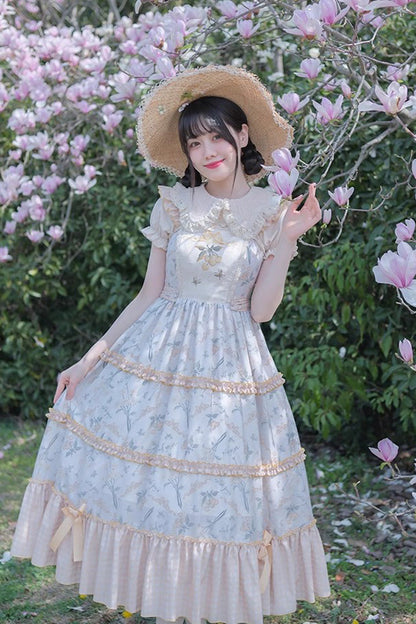 Lolita JSK Dress - Multi-color Cherry Butterfly, Multi-Color, Sweet Style, Ruffled - additional product view 4