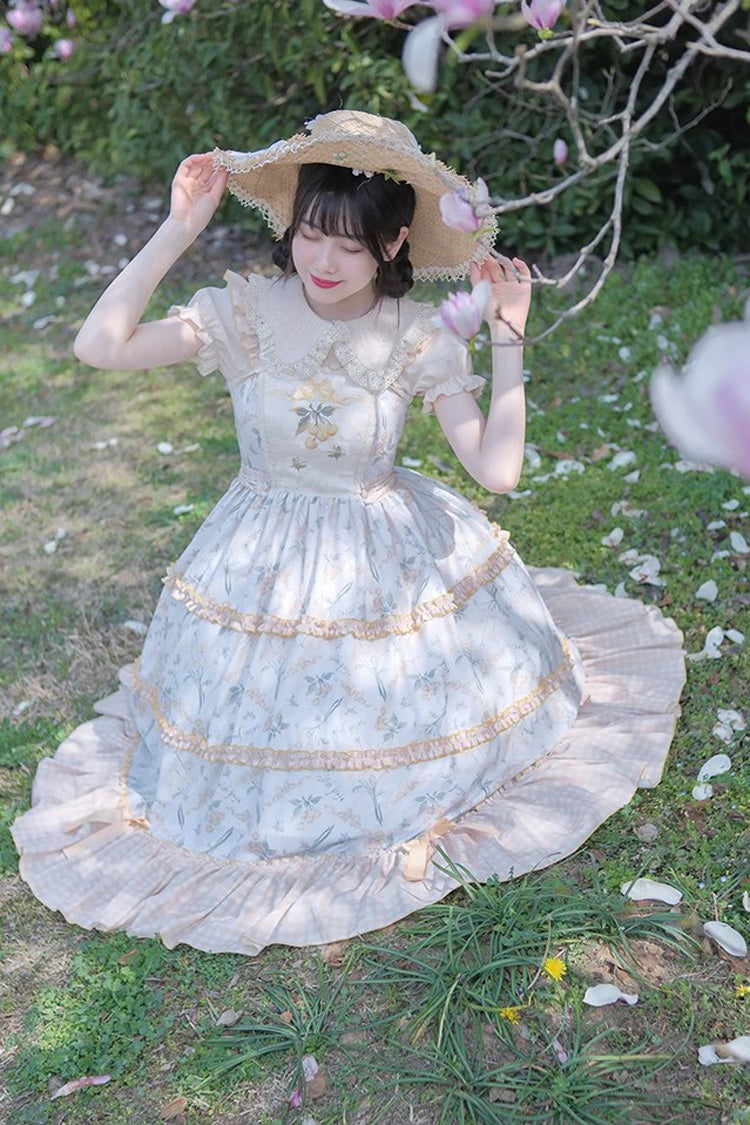 Lolita JSK Dress - Multi-color Cherry Butterfly, Multi-Color, Sweet Style, Ruffled - additional product view 7
