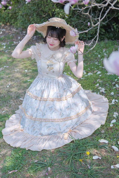 Lolita JSK Dress - Multi-color Cherry Butterfly, Multi-Color, Sweet Style, Ruffled - additional product view 7