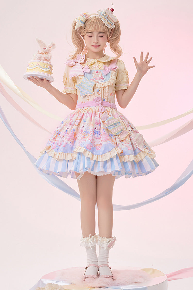 Lolita JSK Dress - Multi-color Multi-layer Party, Multi-Color, Printed, Sweet Style - additional product view 5