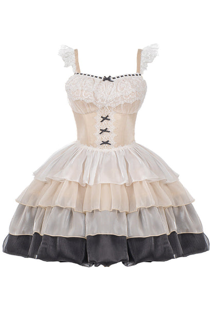 Lolita JSK Dress - Multi-color Paris Sunset Waist, Multi-Color, Layered, Sweet Style - additional product view 2