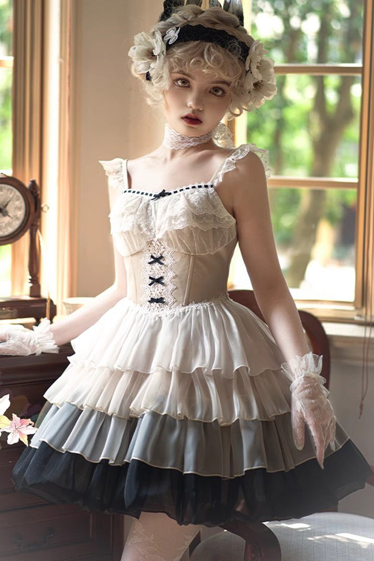 Lolita JSK Dress - Multi-color Paris Sunset Waist, Multi-Color, Layered, Sweet Style - additional product view 3