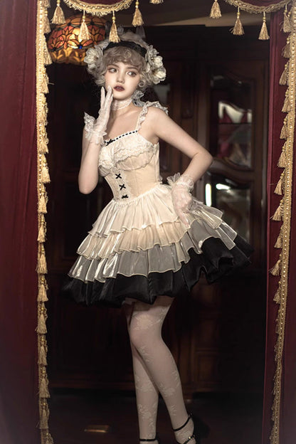 Lolita JSK Dress - Multi-color Paris Sunset Waist, Multi-Color, Layered, Sweet Style - additional product view 4