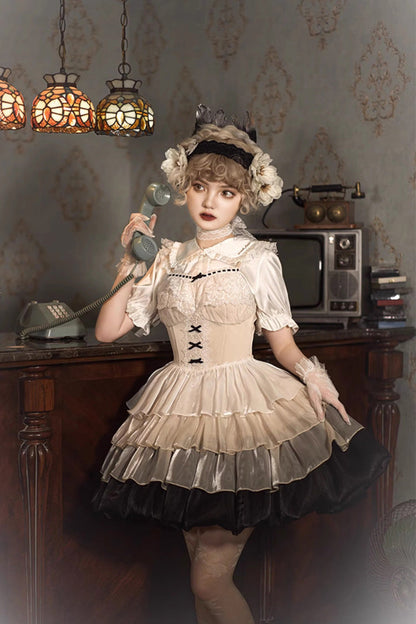 Lolita JSK Dress - Multi-color Paris Sunset Waist, Multi-Color, Layered, Sweet Style - additional product view 5