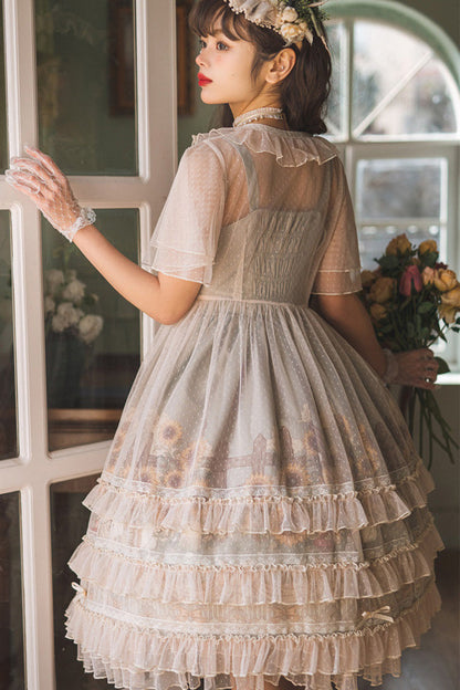 Lolita JSK Dress - Multi-Color, Printed, Sweet Style - Tea Party Jumper Dress - additional product view 3
