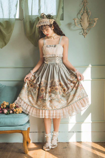 Lolita JSK Dress - Multi-Color, Printed, Sweet Style - Tea Party Jumper Dress - additional product view 5