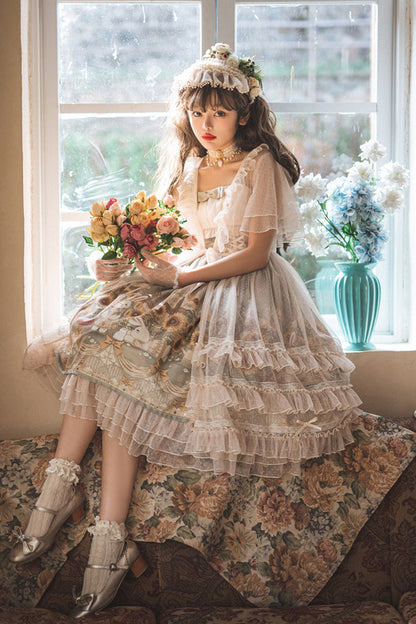 Lolita JSK Dress - Multi-Color, Printed, Sweet Style - Tea Party Jumper Dress - additional product view 11