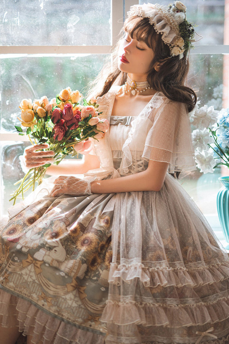 Lolita JSK Dress - Multi-Color, Printed, Sweet Style - Tea Party Jumper Dress - additional product view 12