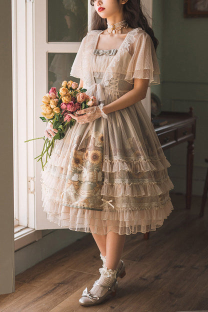 Lolita JSK Dress - Multi-Color, Printed, Sweet Style - Tea Party Jumper Dress - main product image