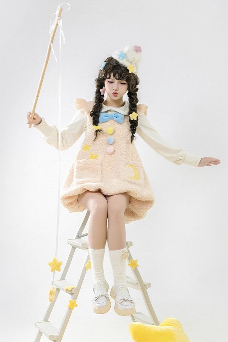Lolita JSK Dress - Multi-color Stars Moon Print, Multi-Color, Printed, Sweet Style - additional product view 2