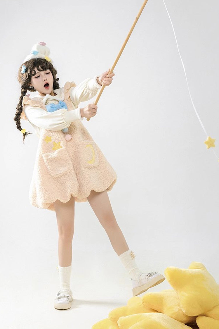Lolita JSK Dress - Multi-color Stars Moon Print, Multi-Color, Printed, Sweet Style - additional product view 4