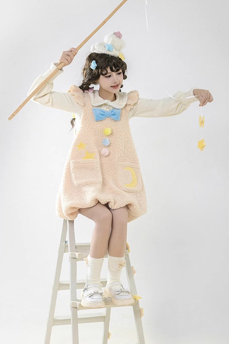 Lolita JSK Dress - Multi-color Stars Moon Print, Multi-Color, Printed, Sweet Style - additional product view 5
