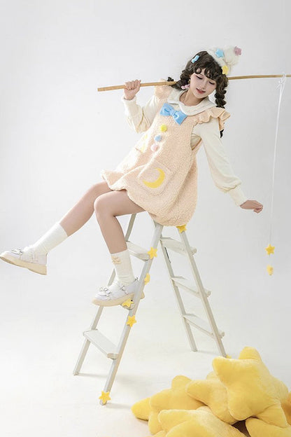 Lolita JSK Dress - Multi-color Stars Moon Print, Multi-Color, Printed, Sweet Style - additional product view 6