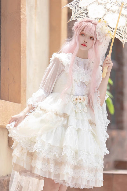 Lolita JSK Dress - Multi-layer, 2 Colors, Printed, Sweet Style, Bow Detail - additional product view 8