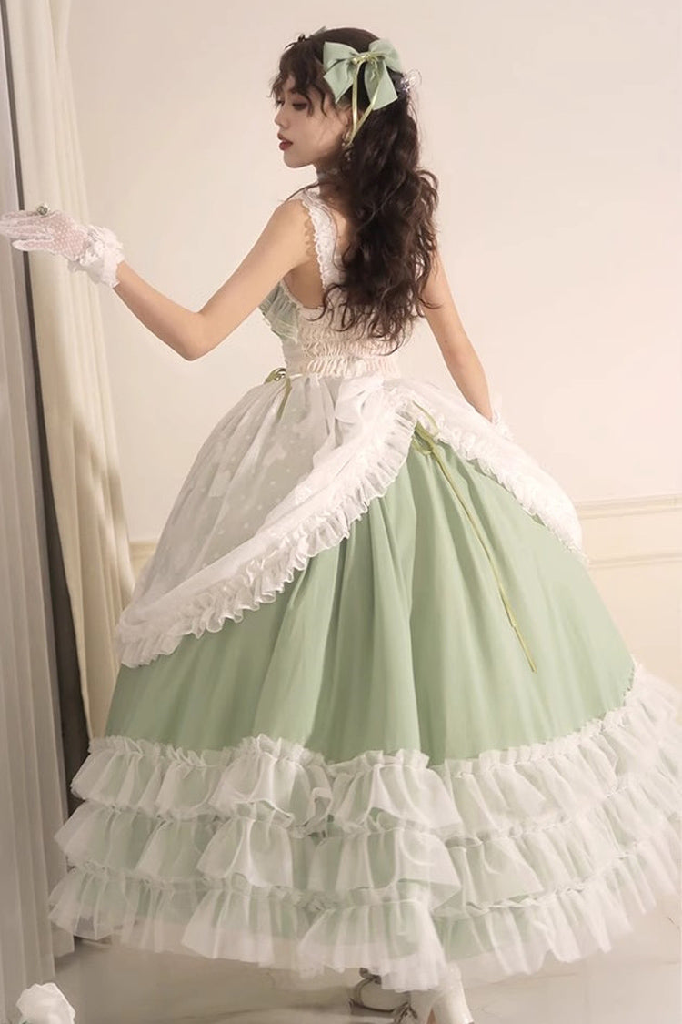 Lolita JSK Dress - Multi-layer, Green, Long Version, Plus Size, Long Length - additional product view 3