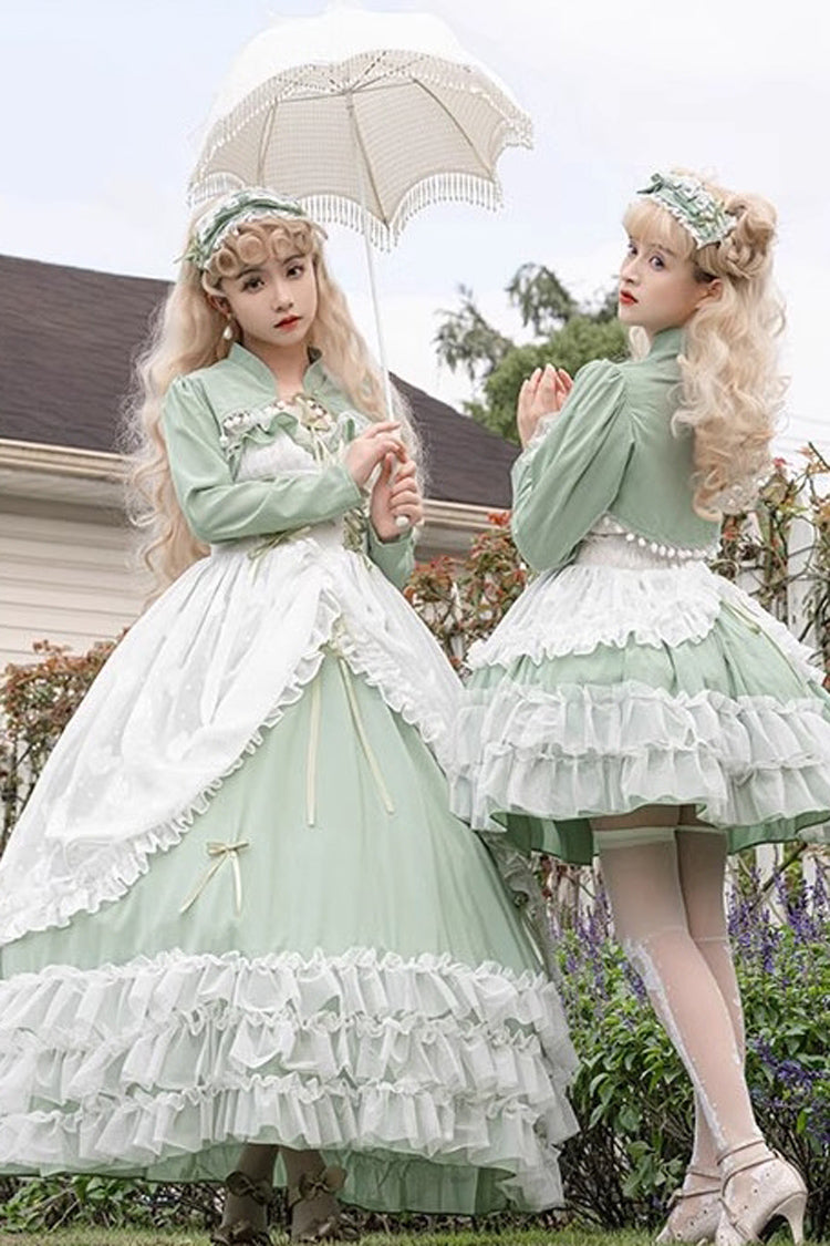 Lolita JSK Dress - Multi-layer, Green, Long Version, Plus Size, Long Length - additional product view 5