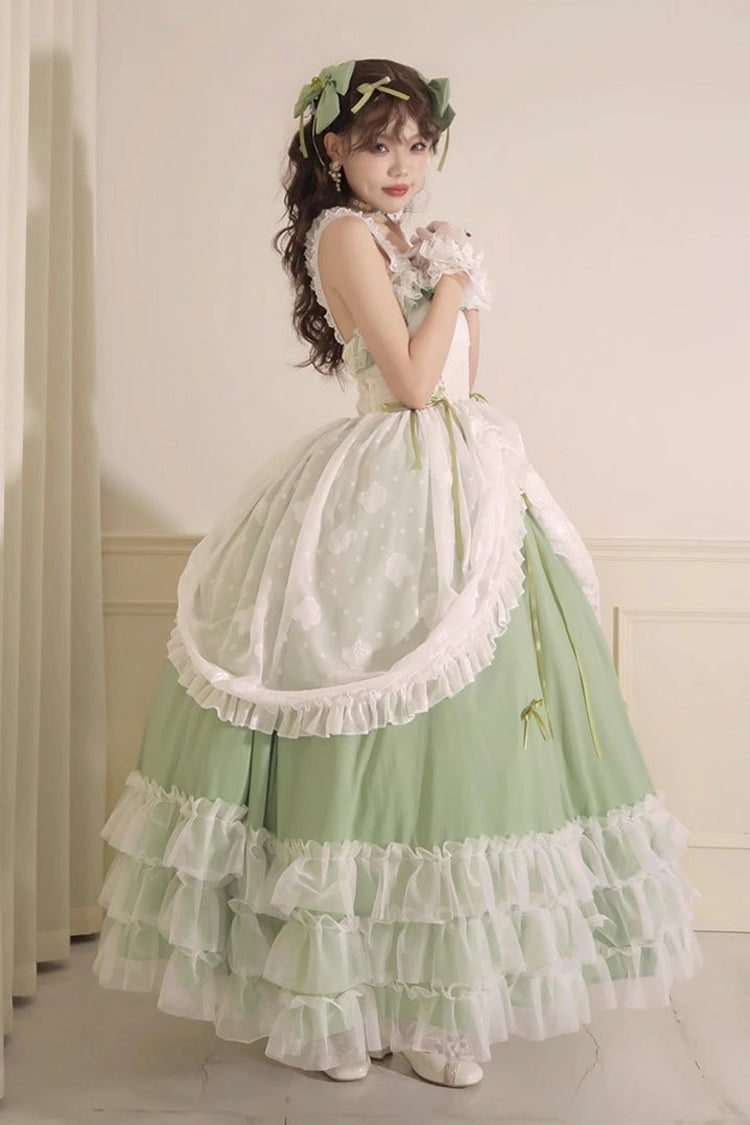 Lolita JSK Dress - Multi-layer, Green, Long Version, Plus Size, Long Length - additional product view 6