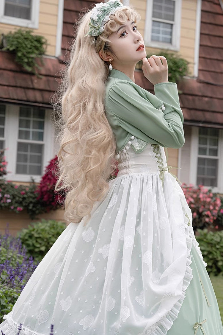 Lolita JSK Dress - Multi-layer, Green, Long Version, Plus Size, Long Length - additional product view 10