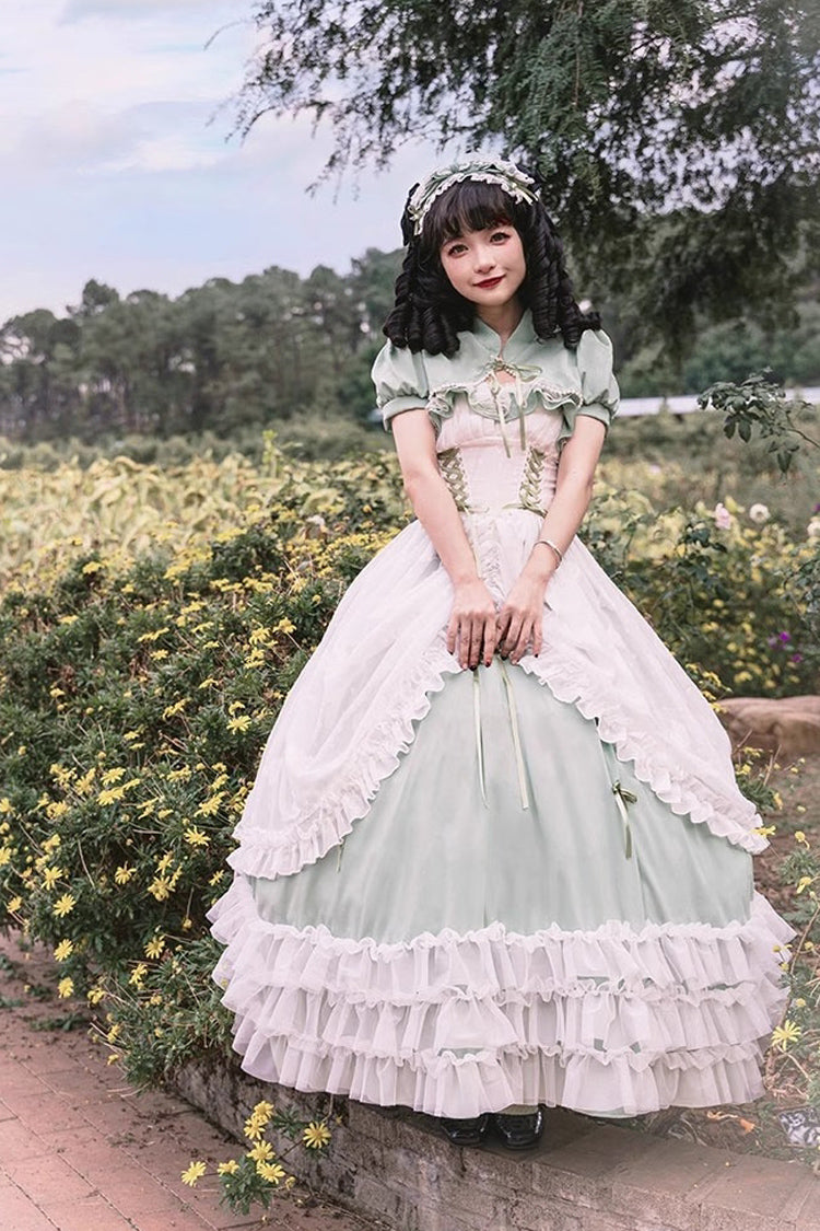 Lolita JSK Dress - Multi-layer, Green, Long Version, Plus Size, Long Length - additional product view 13