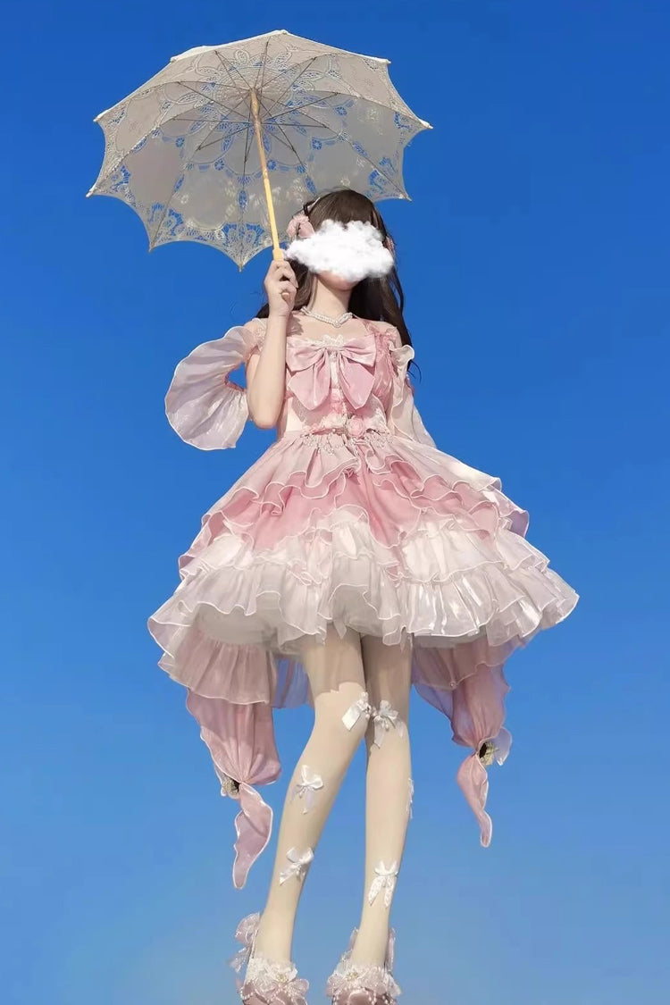 Lolita JSK Dress - Multi-layer Hanayome, Pink, Sweet Style, Bow Detail - additional product view 2