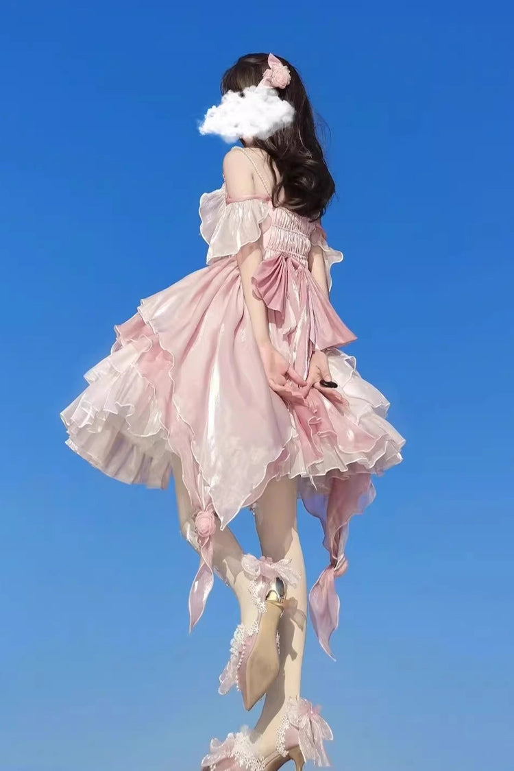 Lolita JSK Dress - Multi-layer Hanayome, Pink, Sweet Style, Bow Detail - additional product view 5
