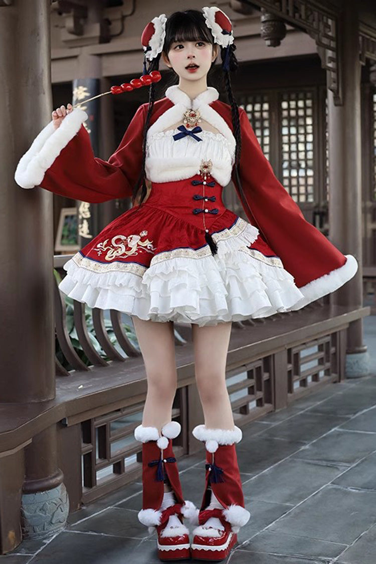 Lolita JSK Dress - Multi-layered, 2 Colors, Sweet Style, Chinese-Inspired Style - additional product view 3