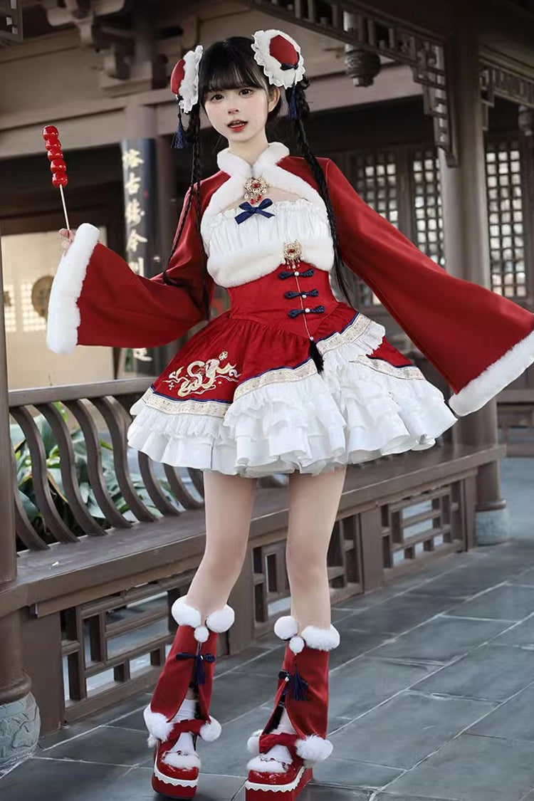 Lolita JSK Dress - Multi-layered, 2 Colors, Sweet Style, Chinese-Inspired Style - additional product view 7