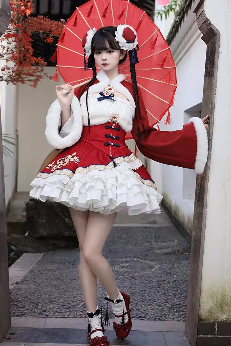 Lolita JSK Dress - Multi-layered, 2 Colors, Sweet Style, Chinese-Inspired Style - additional product view 8