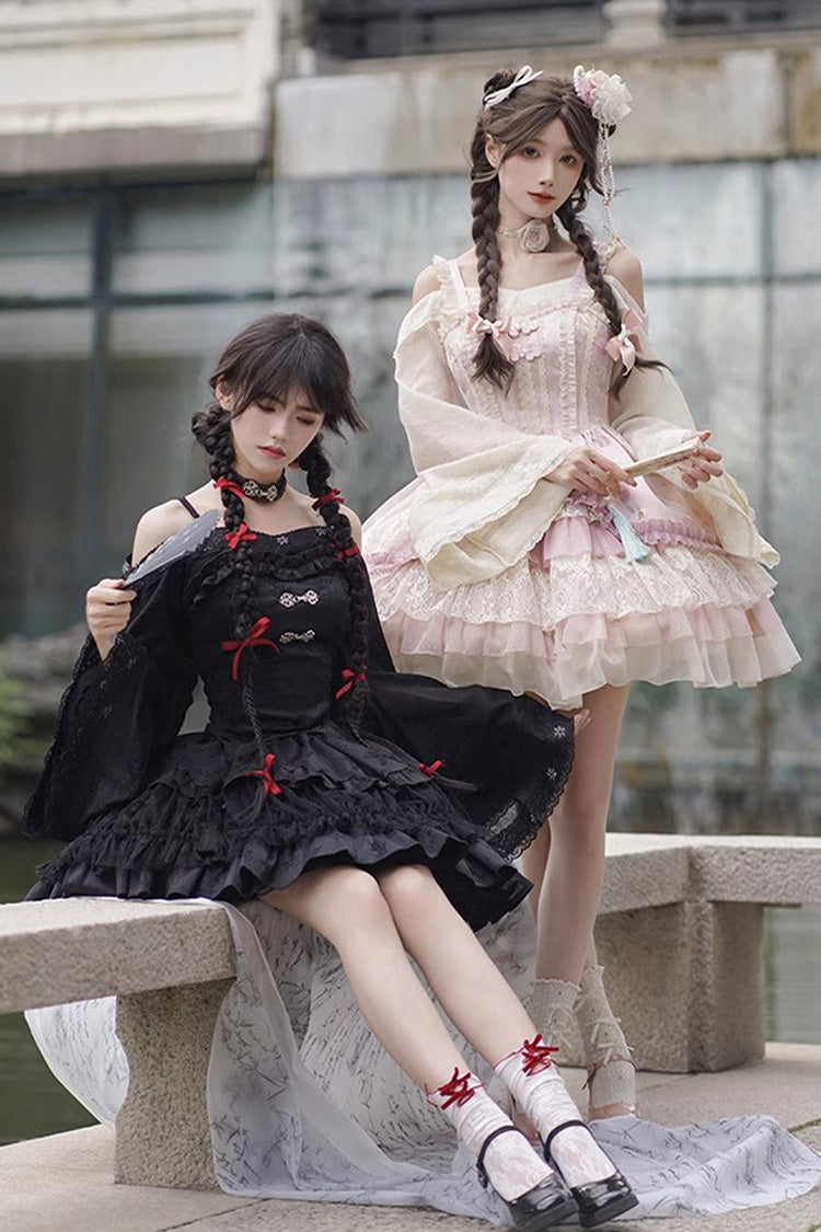 Lolita JSK Dress - Multi-layered, Pink, Ruffled, Sweet Style, Chinese-Inspired Style - additional product view 4