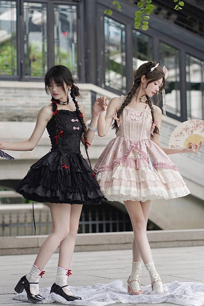Lolita JSK Dress - Multi-layered, Pink, Ruffled, Sweet Style, Chinese-Inspired Style - additional product view 5