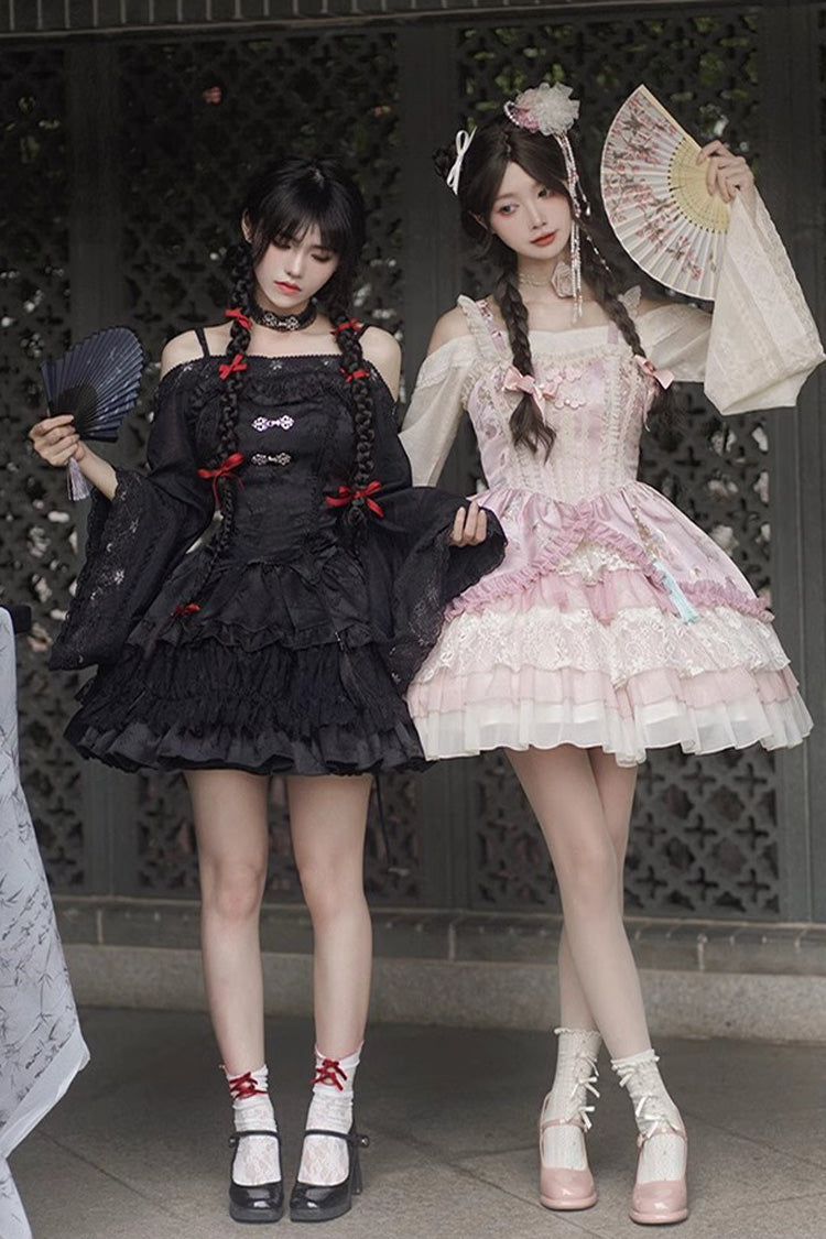 Lolita JSK Dress - Multi-layered, Pink, Ruffled, Sweet Style, Chinese-Inspired Style - additional product view 6