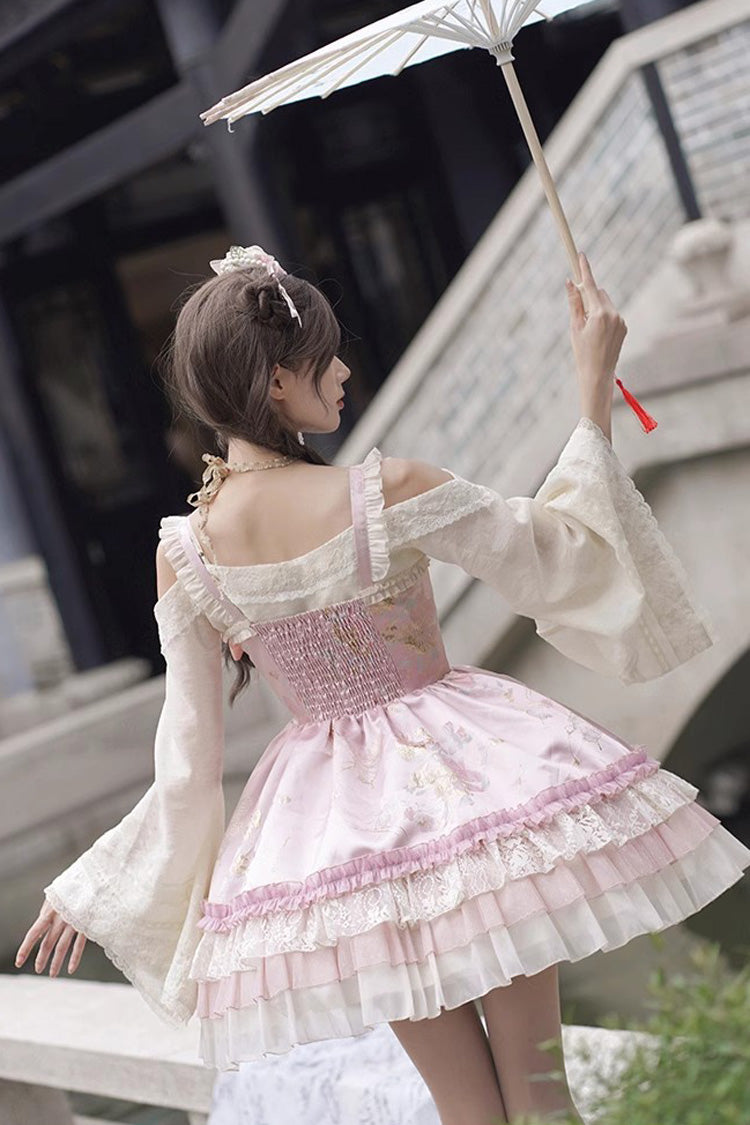 Lolita JSK Dress - Multi-layered, Pink, Ruffled, Sweet Style, Chinese-Inspired Style - additional product view 10