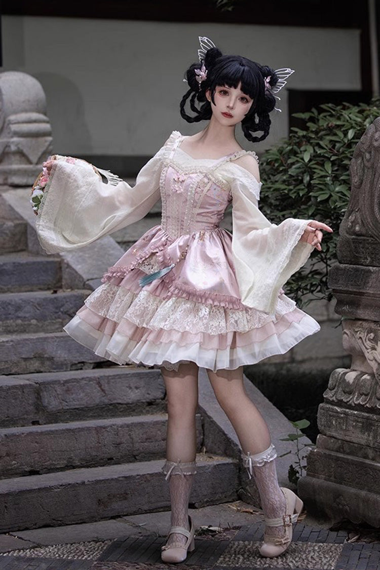 Lolita JSK Dress - Multi-layered, Pink, Ruffled, Sweet Style, Chinese-Inspired Style - additional product view 11