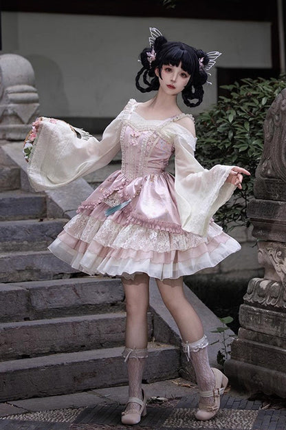 Lolita JSK Dress - Multi-layered, Pink, Ruffled, Sweet Style, Chinese-Inspired Style - additional product view 11