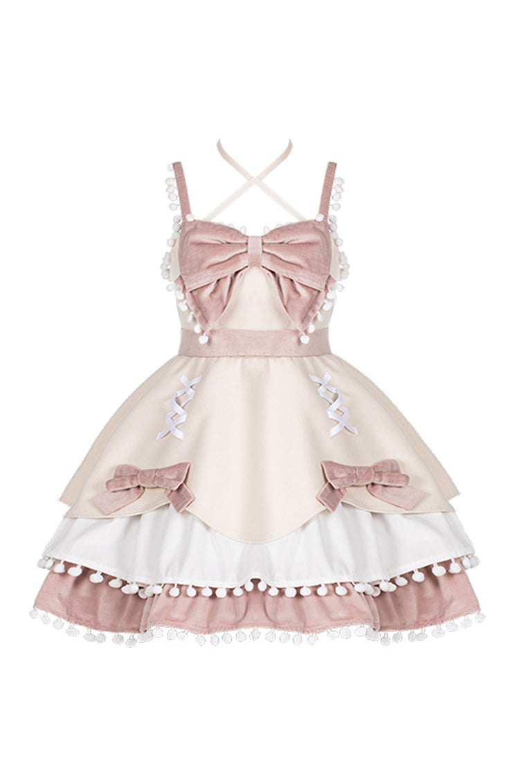 Lolita JSK Dress - Multicolor Confession Function, 5 Colors, Bow Detail, Sweet Style - S Pink / M Pink / L Pink option