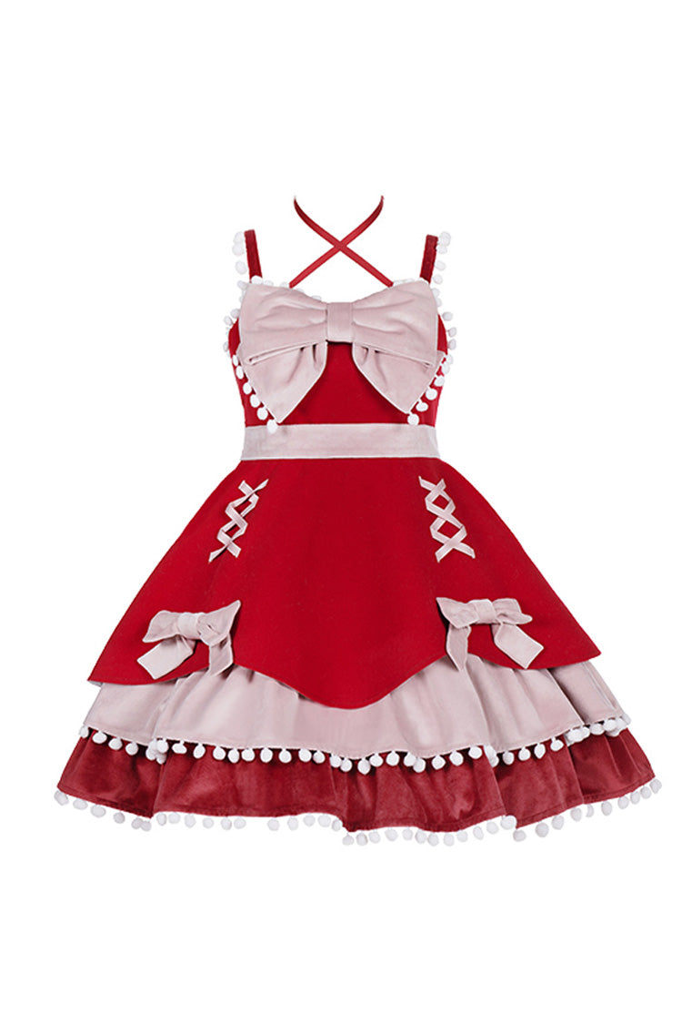 Lolita JSK Dress - Multicolor Confession Function, 5 Colors, Bow Detail, Sweet Style - S Red / M Red / L Red option