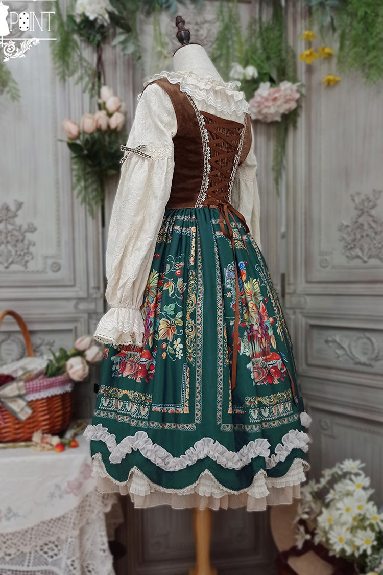 Lolita JSK Dress - Ode To Plenty, Green, Classic Style, Bow Detail, Ruffled - additional product view 11
