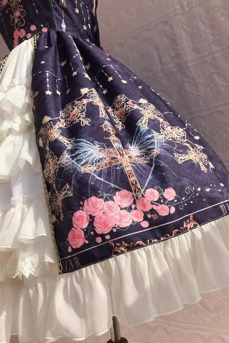 Lolita JSK Dress - Peacock, 4 Colors, Printed, Cross Detail, Sweet Style - additional product view 11