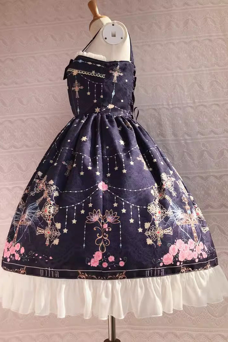 Lolita JSK Dress - Peacock, 4 Colors, Printed, Cross Detail, Sweet Style - additional product view 12