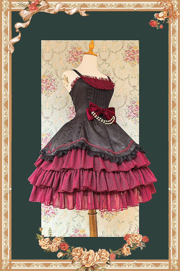 Lolita JSK Dress - Pearl Box, 3 Colors, Bow Detail, Lace Trim, Layered - additional product view 8