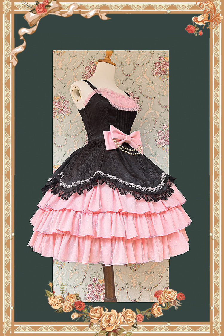 Lolita JSK Dress - Pearl Box, 3 Colors, Bow Detail, Lace Trim, Layered - additional product view 10