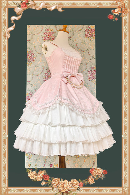 Lolita JSK Dress - Pearl Box, 3 Colors, Bow Detail, Lace Trim, Layered - additional product view 13