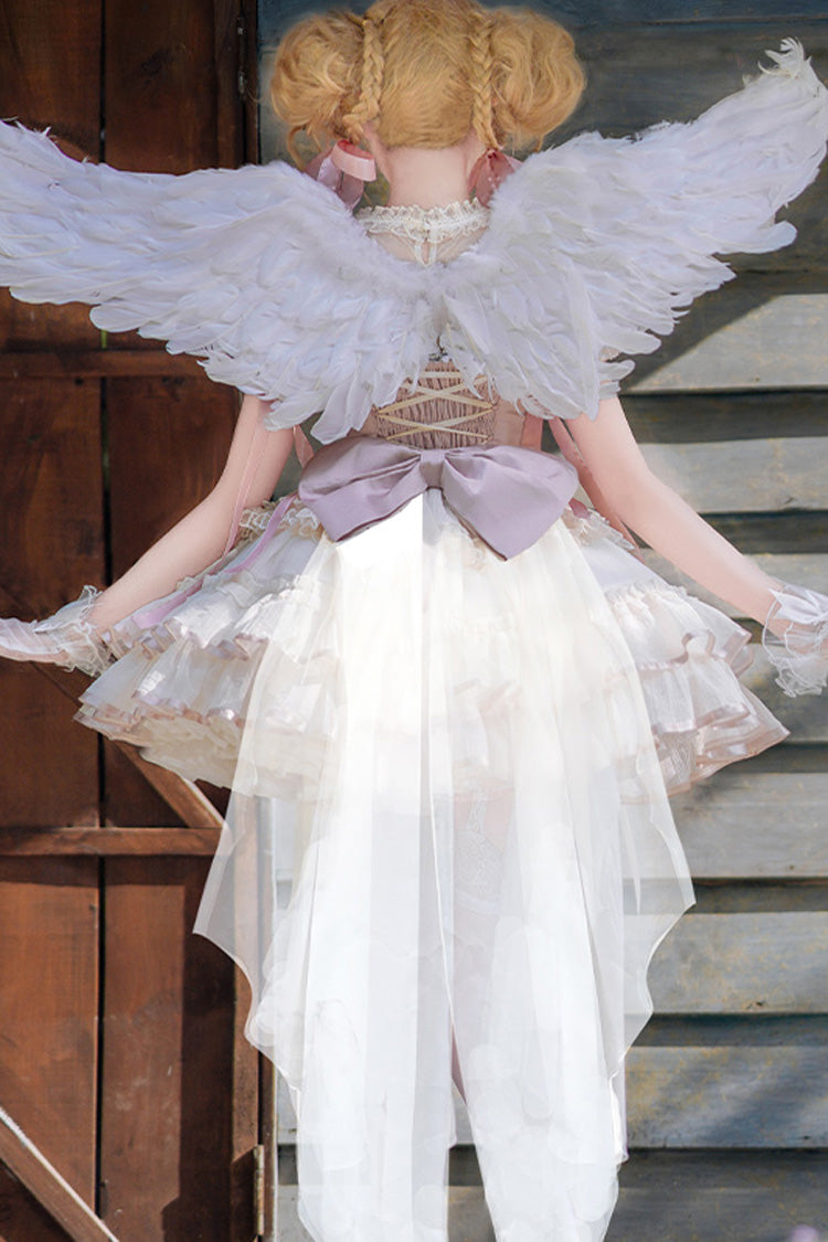 Lolita JSK Dress - Pink/ivory Dance Of Time, 2 Colors, Ballet-Inspired Style, Bow Detail - additional product view 4
