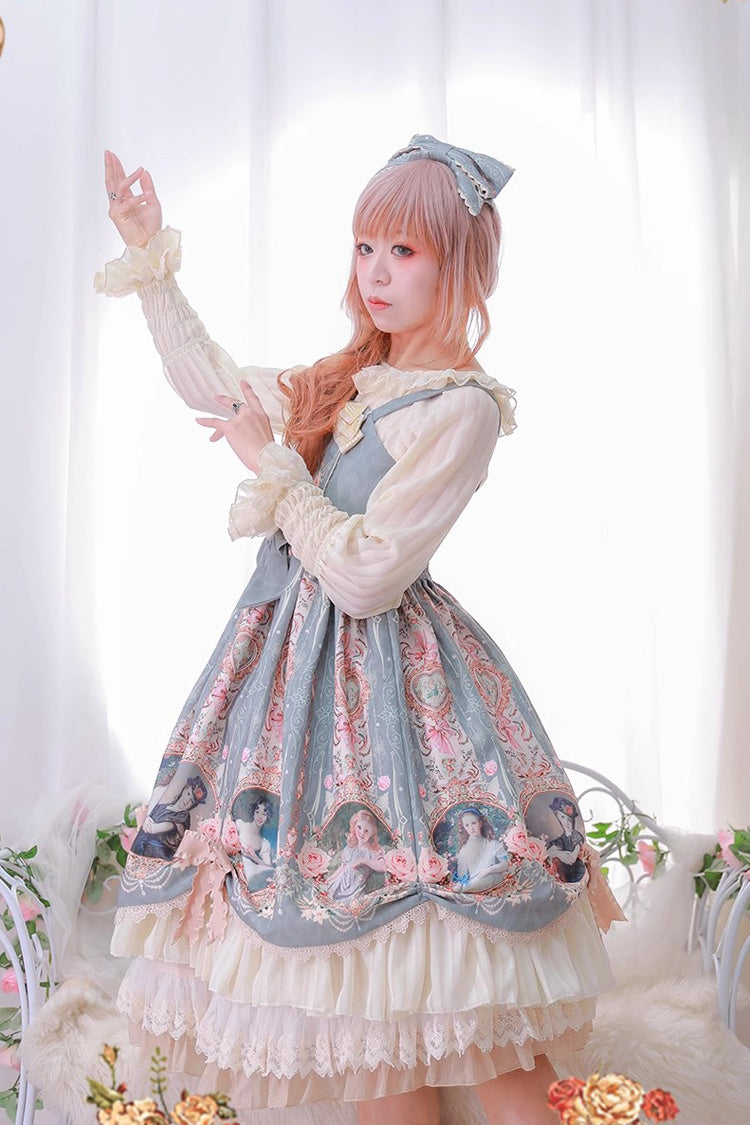 Lolita JSK Dress - Portrait Of A Little Lady, 3 Colors, Bow Detail, Lace Trim, Ruffled - additional product view 3