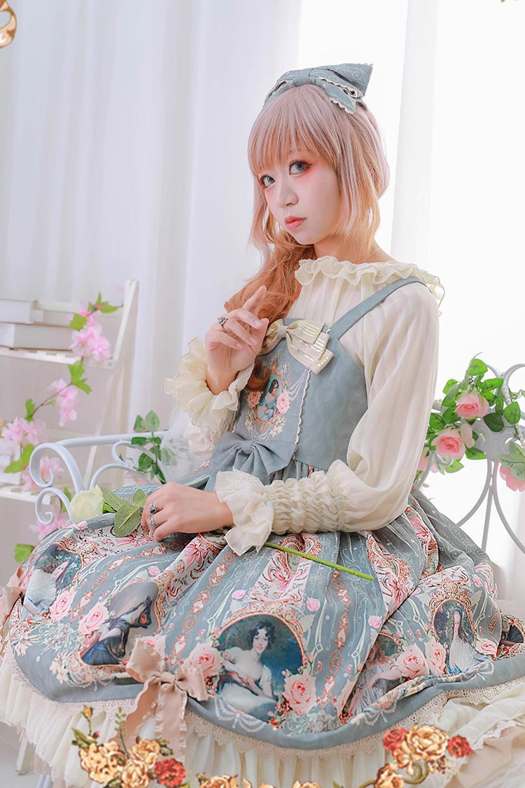 Lolita JSK Dress - Portrait Of A Little Lady, 3 Colors, Bow Detail, Lace Trim, Ruffled - additional product view 4