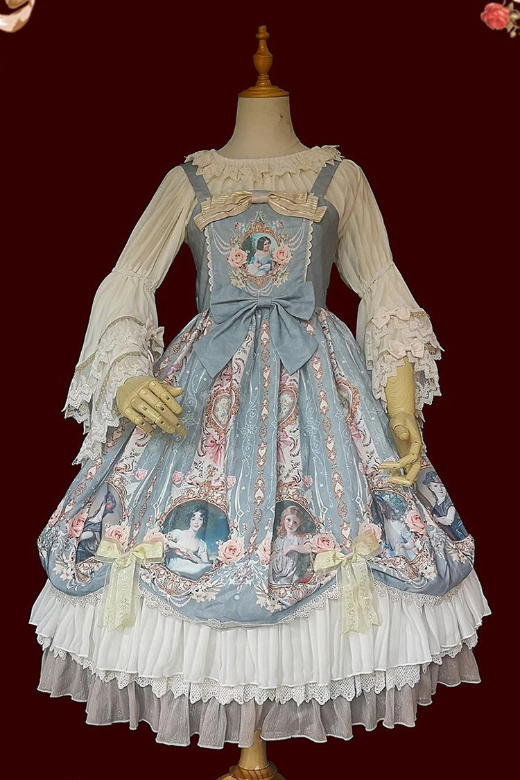Lolita JSK Dress - Portrait Of A Little Lady, 3 Colors, Bow Detail, Lace Trim, Ruffled - additional product view 5